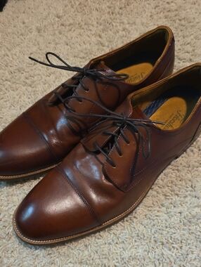 Florsheim Men's Brown Leather Cap-Toe Derbys Size 13